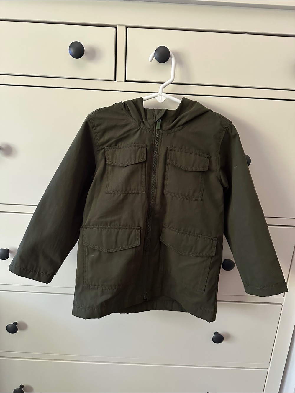 Old Navy Kids Olive Hooded Utility Jacket